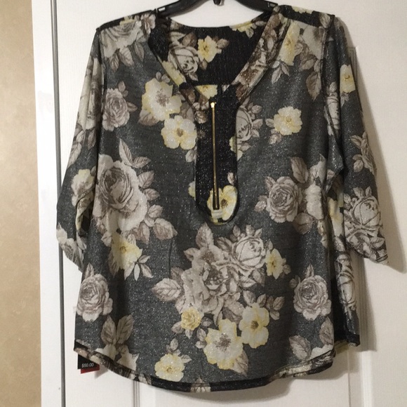 New With Tags Stretch Shimmering Plus Size 1X Top - Picture 13 of 14